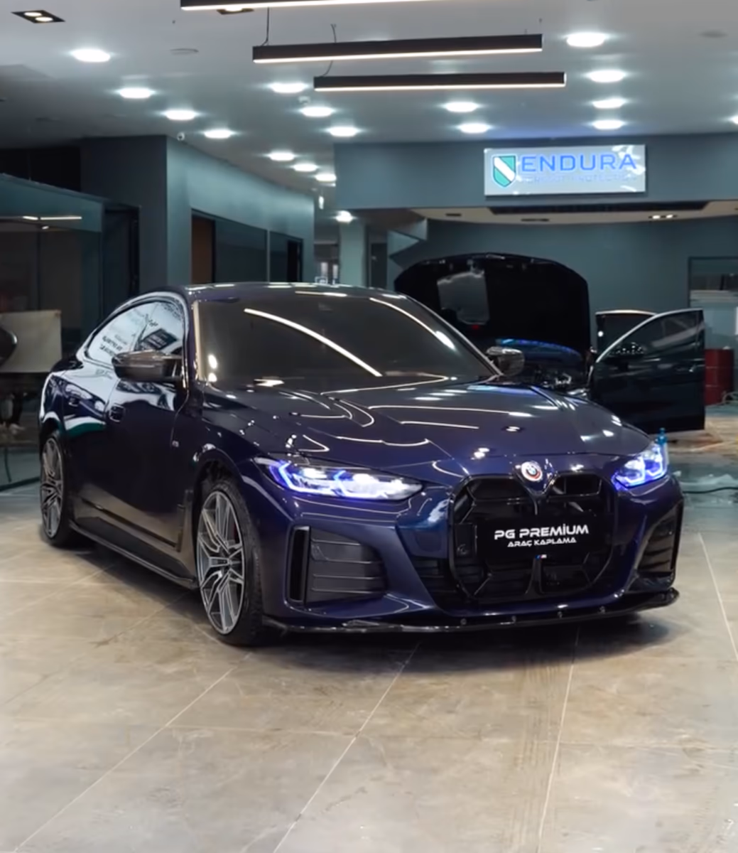 Mavi BMW 4 Serisi Kaplama - PG Premium araç kaplama ve PPF uygulama videosu kapak görseli